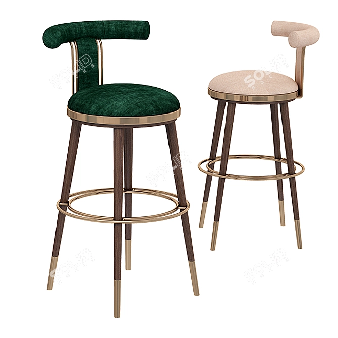 Elegant MORIS Bar Chair 3D model image 1