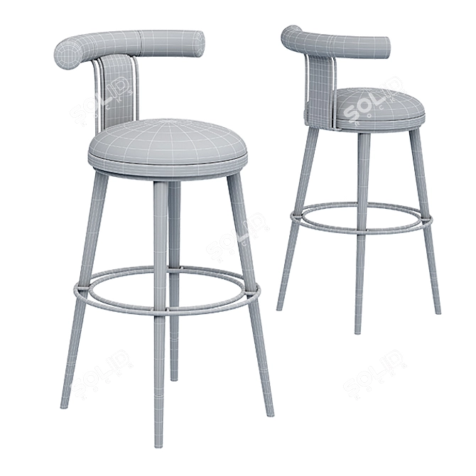 Elegant MORIS Bar Chair 3D model image 3