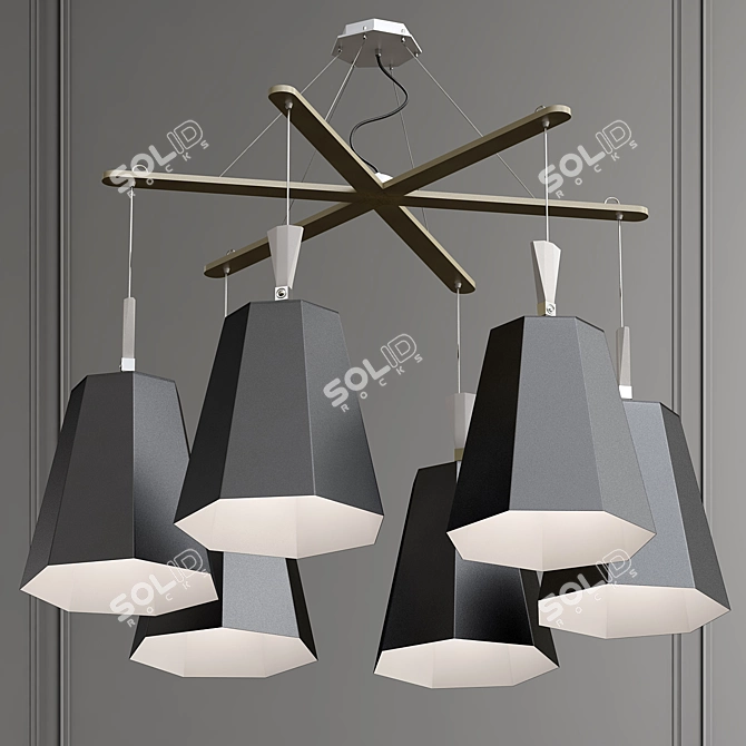 Luxurious Honeycomb Pendant Lamp 3D model image 1