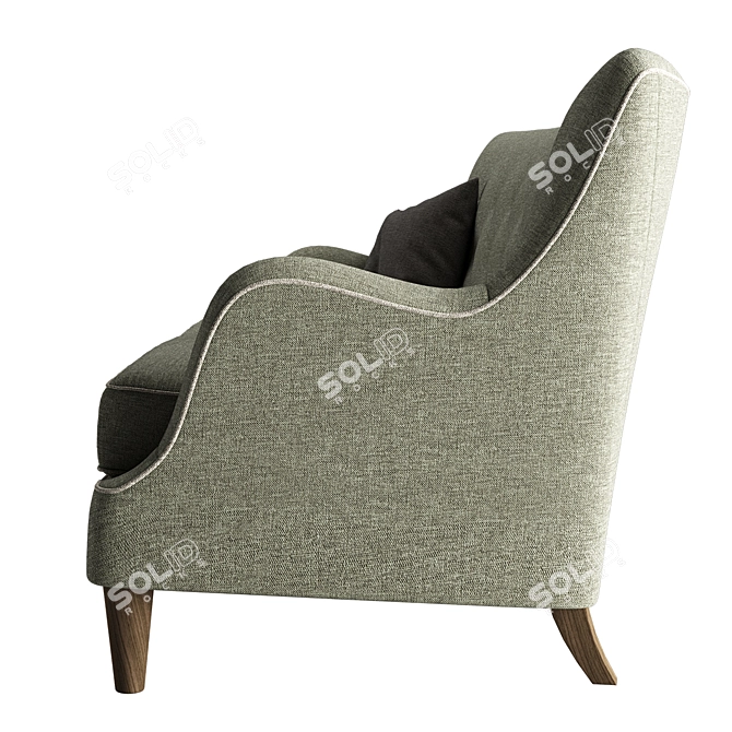 Elegant West Elm Livingston Sofa 3D model image 2