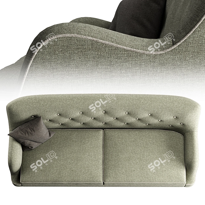 Elegant West Elm Livingston Sofa 3D model image 4