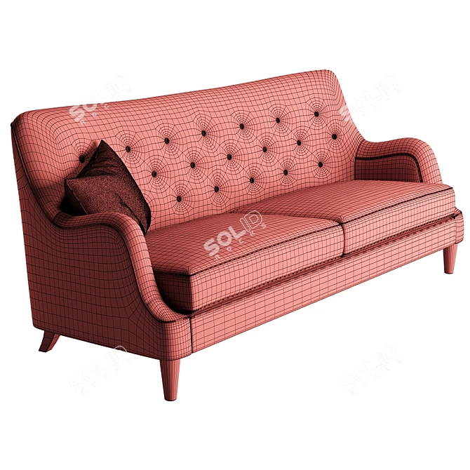 Elegant West Elm Livingston Sofa 3D model image 5