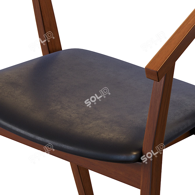 Sleek Black Eco-Leather John Chair 3D model image 4