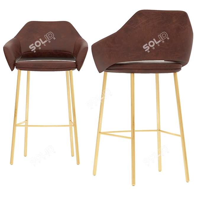 Elevate your bar experience - Swivel Barstool 3D model image 2