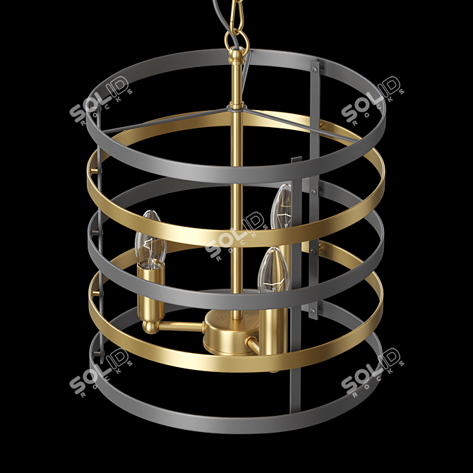 Elegant Metal Ring Pendant 3D model image 2