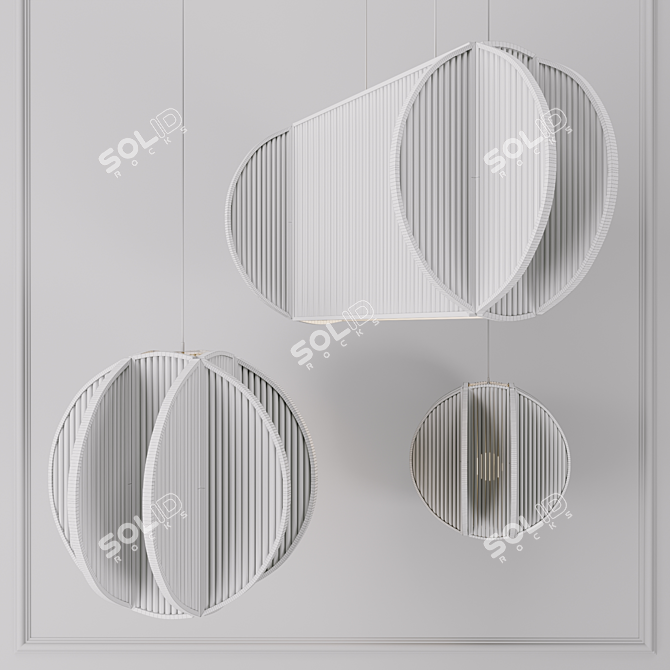 Modern Square Glass Chandelier 3D model image 2