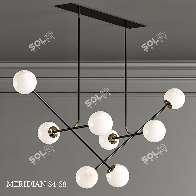 Sleek Metal Pendant Lamp 3D model image 1