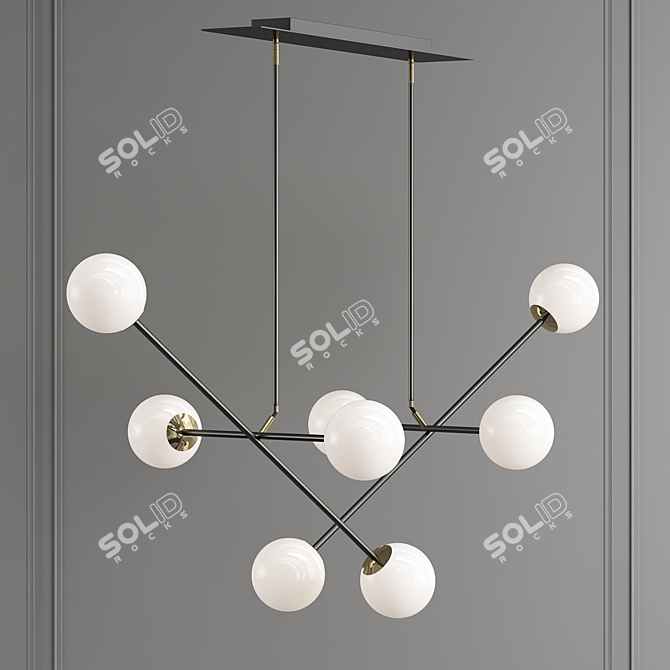 Sleek Metal Pendant Lamp 3D model image 2