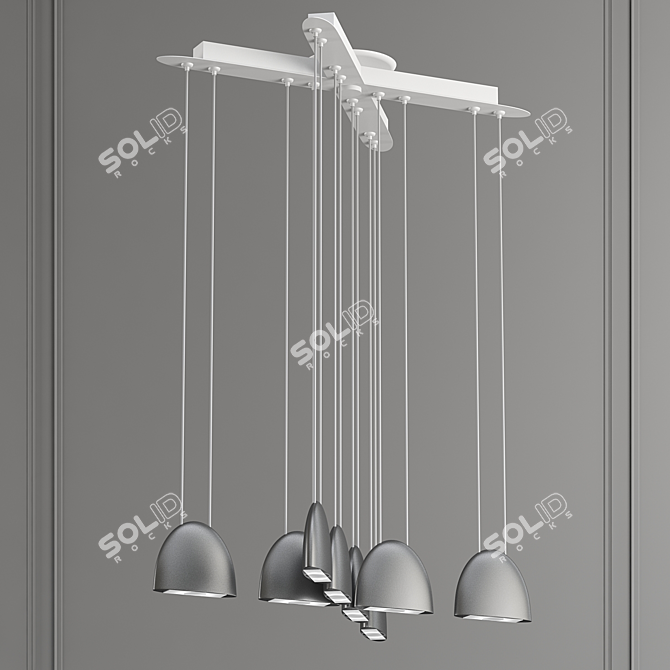 Sleek LED Metal Pendant Light 3D model image 2