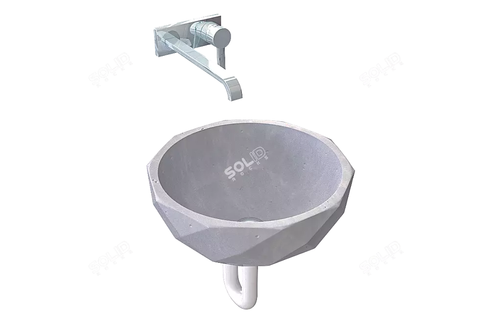 Modern Concrete Sink "Gratis 3D model image 3