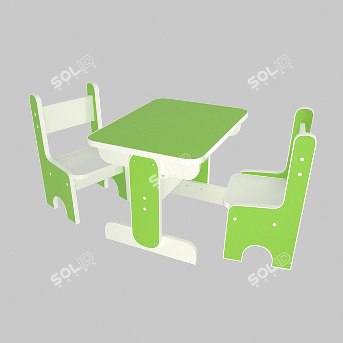 Littlyman Kids Table & Chair 3D model image 2