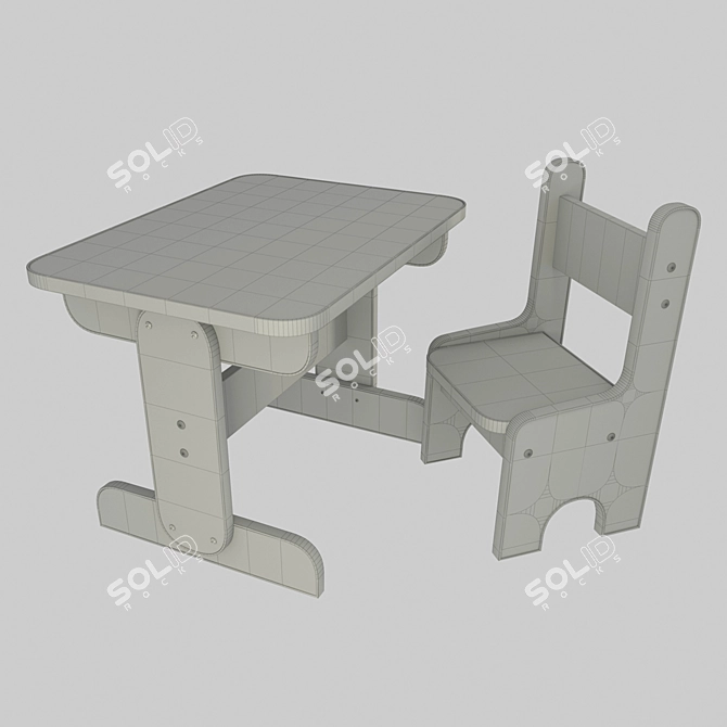 Littlyman Kids Table & Chair 3D model image 4