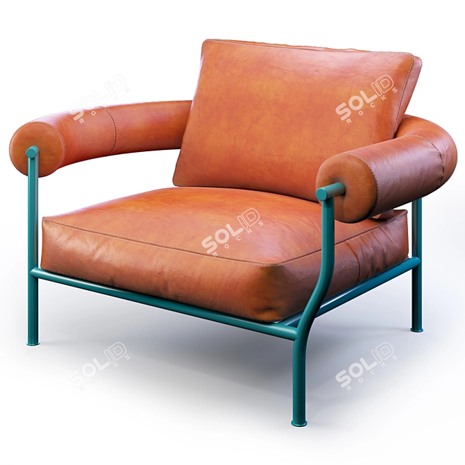 Modern Leather Armchair: Tomas Alonso 3D model image 4