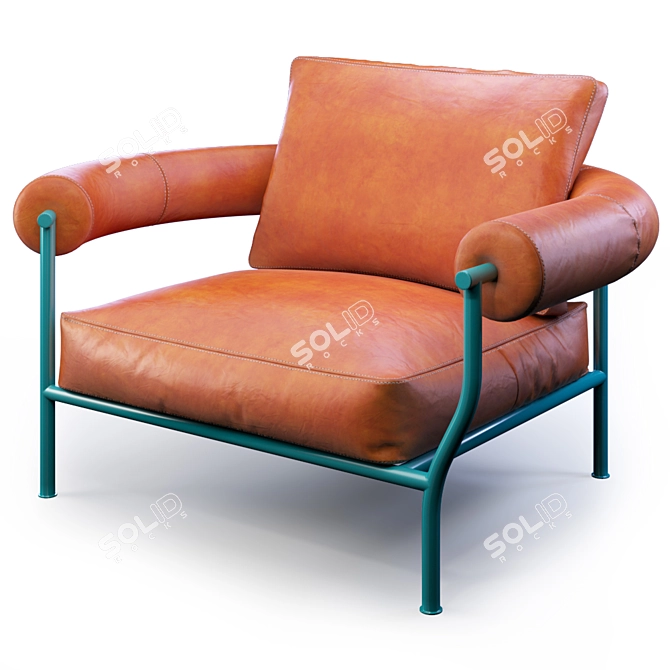 Modern Leather Armchair: Tomas Alonso 3D model image 5