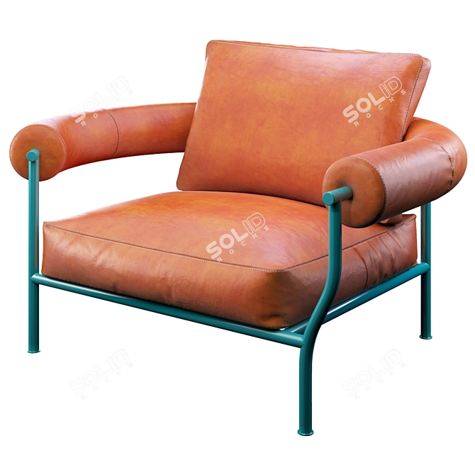 Modern Leather Armchair: Tomas Alonso 3D model image 6