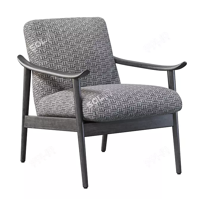 Elevate your space with the timeless Mid-Century Show Wood Chair 3D model image 1