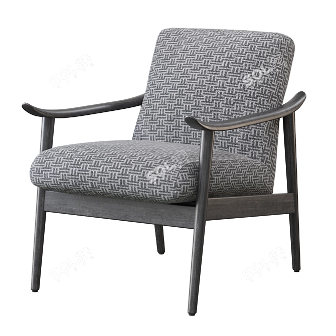 Elevate your space with the timeless Mid-Century Show Wood Chair 3D model image 2