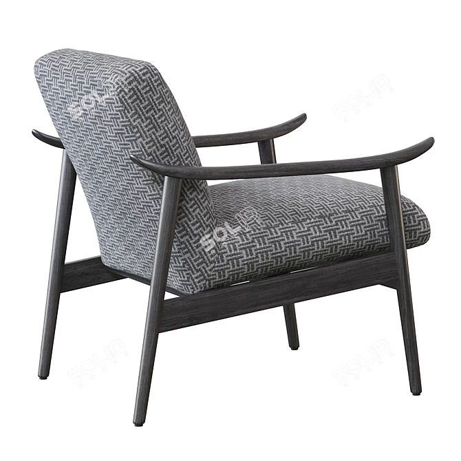 Elevate your space with the timeless Mid-Century Show Wood Chair 3D model image 3