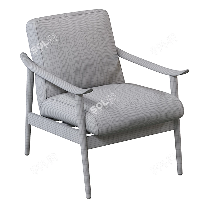 Elevate your space with the timeless Mid-Century Show Wood Chair 3D model image 4