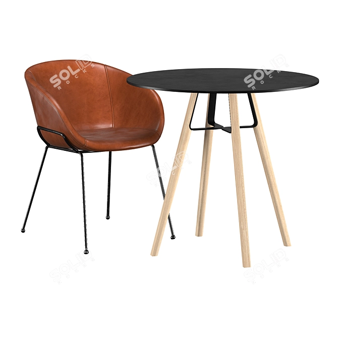 Liu H73 Bistrot Table: Retro-inspired Industrial Design 3D model image 3