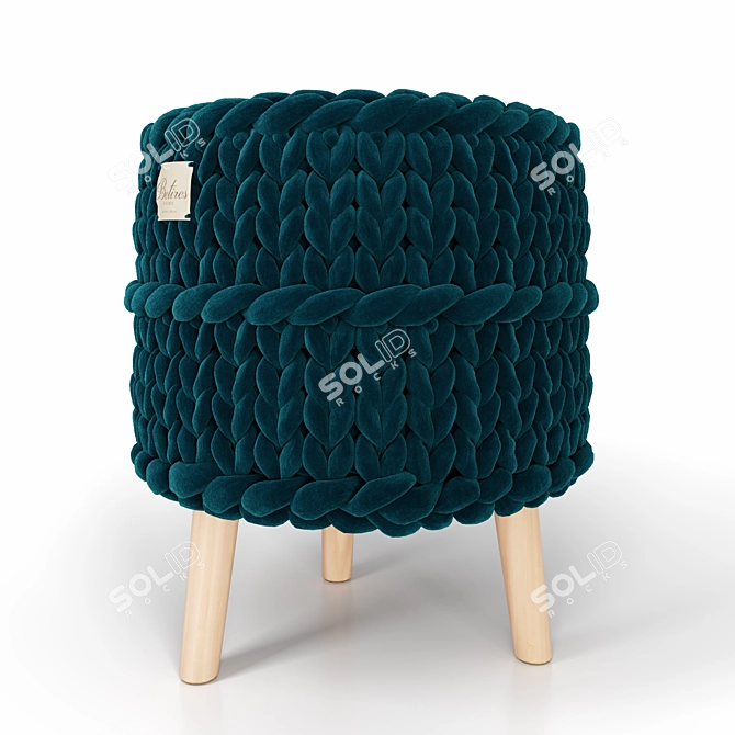 Handmade Knitted Pouf by BETIRES HOME 3D model image 1