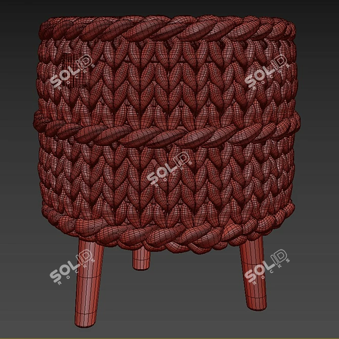 Handmade Knitted Pouf by BETIRES HOME 3D model image 2