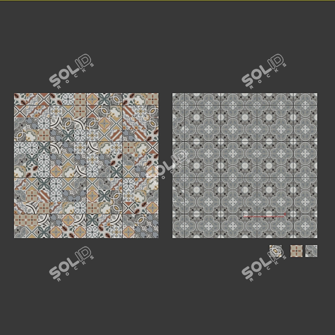 Porcelain Deco Tiles - D_SEGNI COLORE Collection 3D model image 4