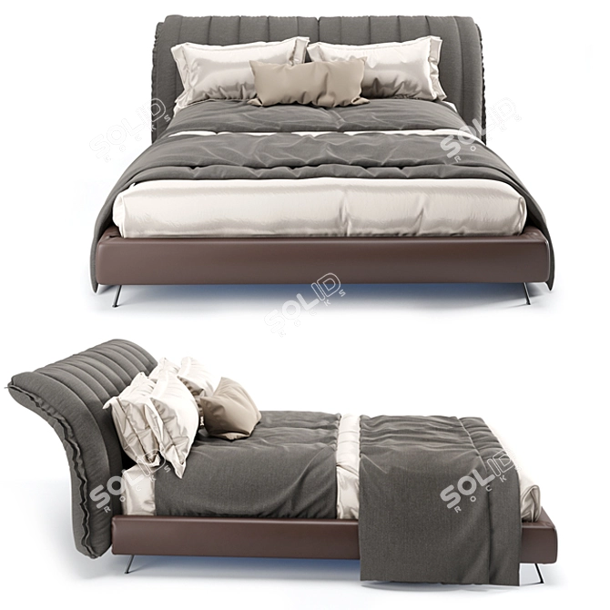 Modern Italian Bed: ON LINE 3D model image 1