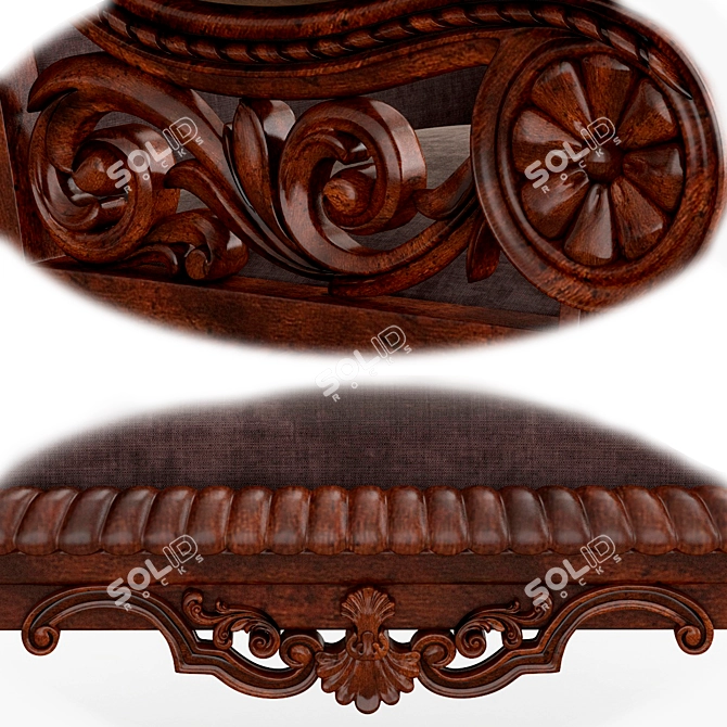 Antique Victorian Carved Armchair 3D model image 3