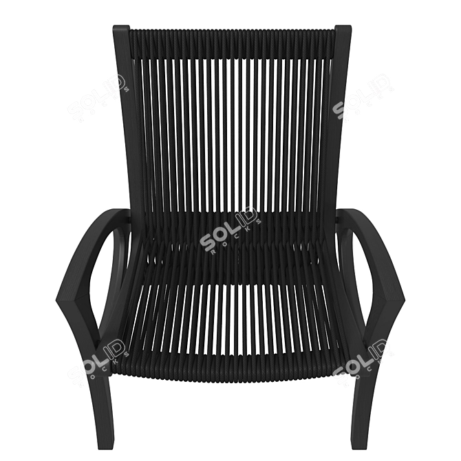 Sollos Eliz Lounge Chair Wood & Cord Brazil 70x80x80cm 3D model image 4