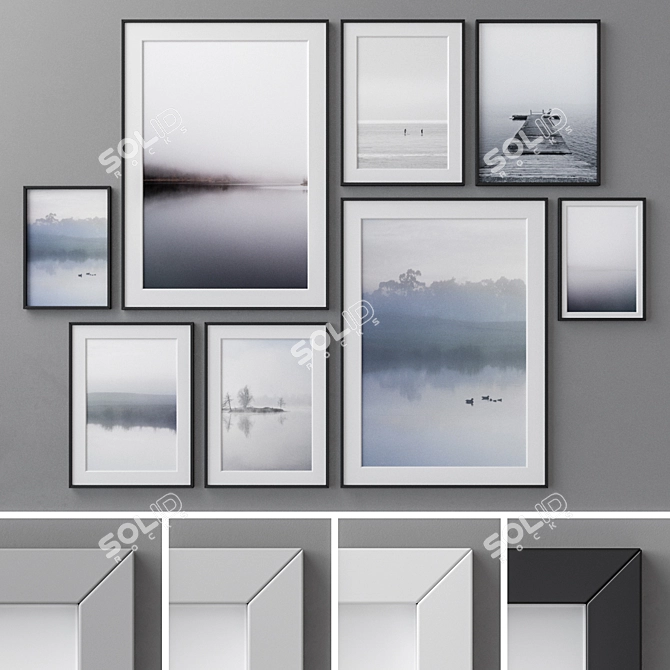 4 Colors Photo Frames Set | 200 Pieces 3D model image 1