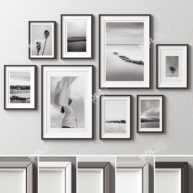 Versatile Multi-Color Picture Frame Collection 3D model image 6