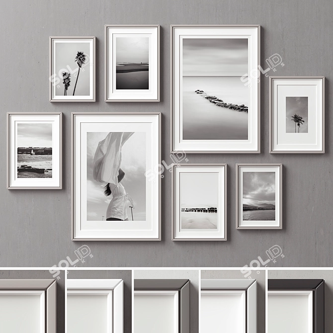 Versatile Multi-Color Picture Frame Collection 3D model image 11