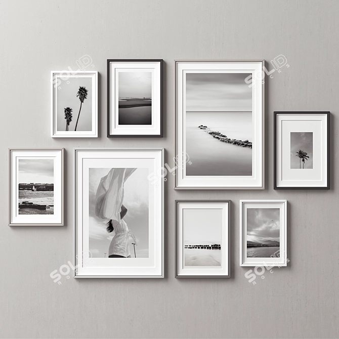 Versatile Multi-Color Picture Frame Collection 3D model image 12