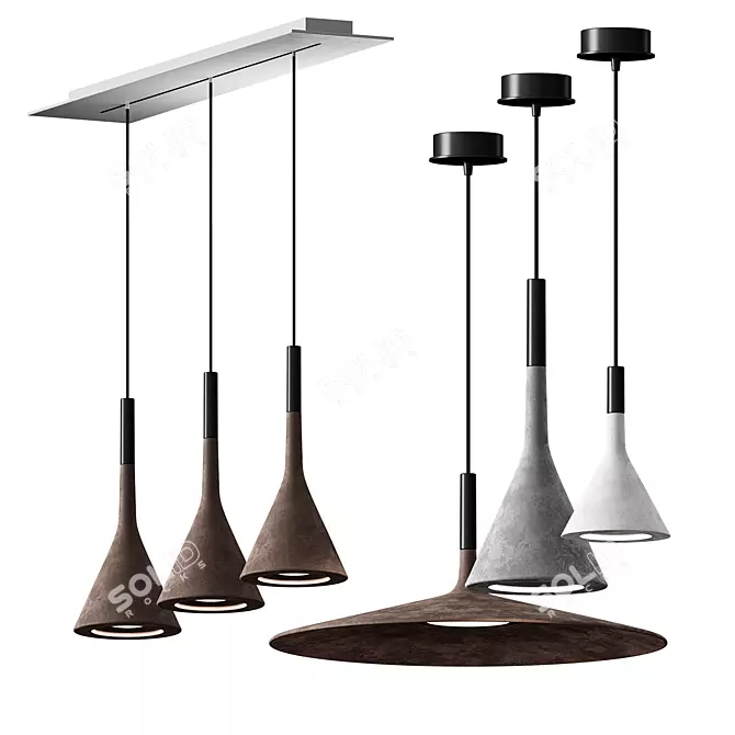 Aplomb Concrete Pendant Light 3D model image 2