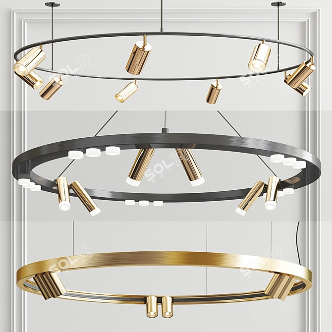 Odeon Superloop Chandelier - Versatile Lighting Solution 3D model image 1