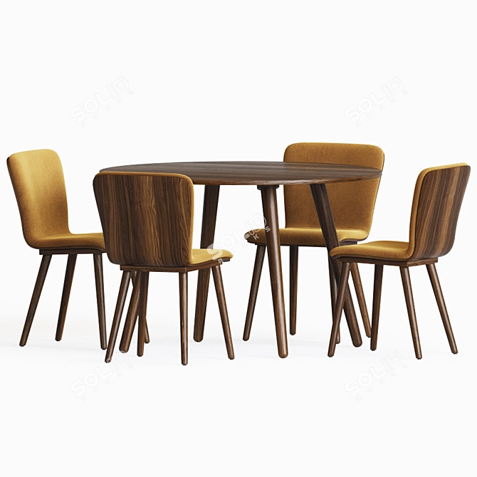 Modern Dining Set: Sede Chair & Seno Table 3D model image 2