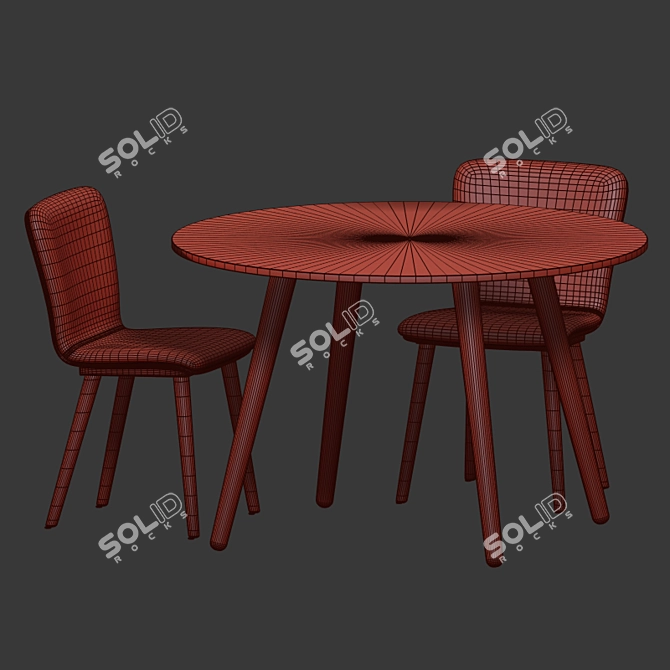 Modern Dining Set: Sede Chair & Seno Table 3D model image 5