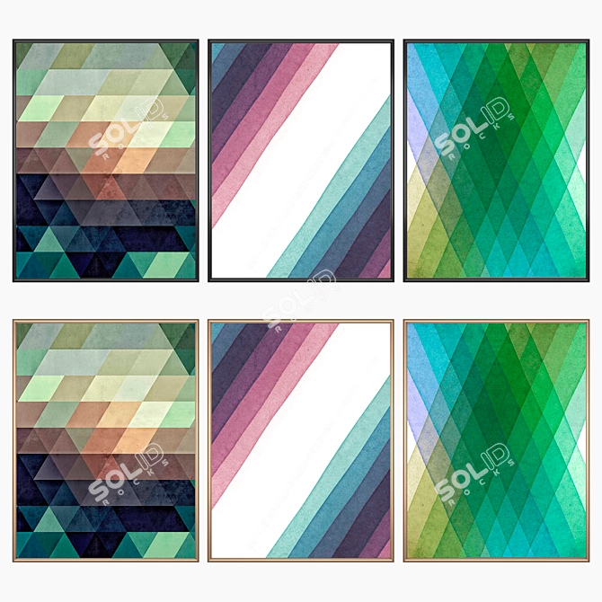 Elegant Wall Art Set 3D model image 2