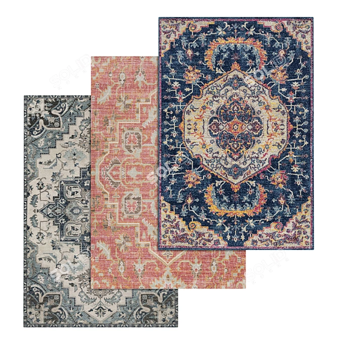 High-Quality Carpet Set 3D model image 1