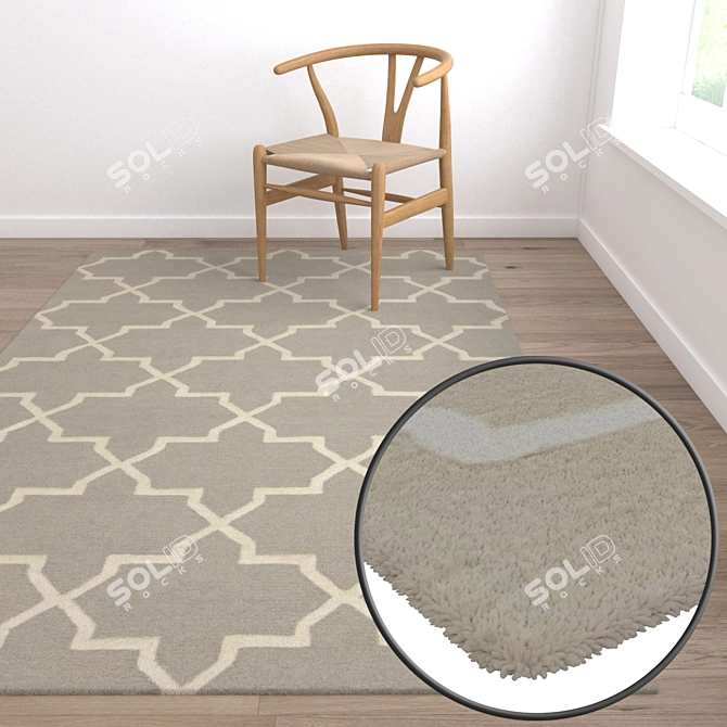 Luxurious Carpet Set: Premium Quality, Multiple Textures 3D model image 5