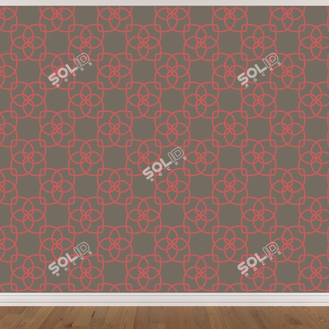 Seamless Wallpaper Set: 3 Colors 3D model image 2