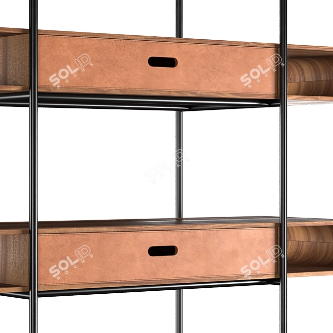 Modern Leather Bookshelf: Apelle 3D model image 3