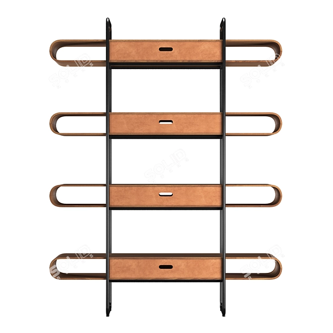 Modern Leather Bookshelf: Apelle 3D model image 4