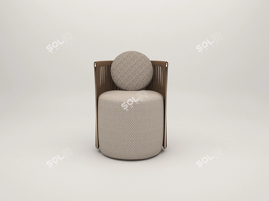Elegant Thea Fendi Armchair: Luxury Comfort 3D model image 2