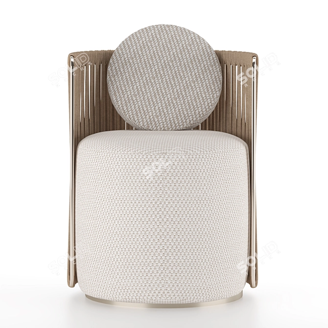 Elegant Thea Fendi Armchair: Luxury Comfort 3D model image 3