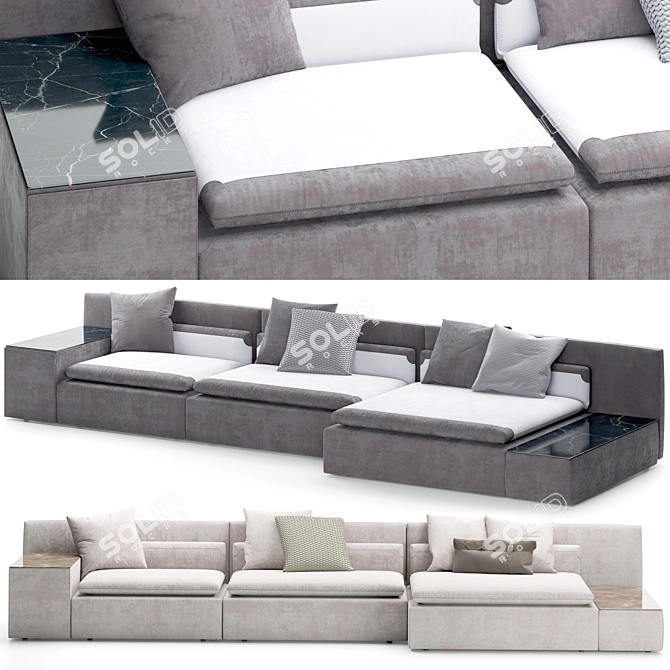 Elegant Serbelloni Sofa: VittoriaFrigerio 3D model image 1