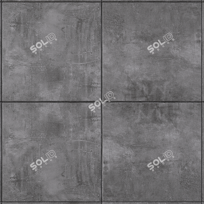 Boldly Black Concrete Wall Tiles 3D model image 2