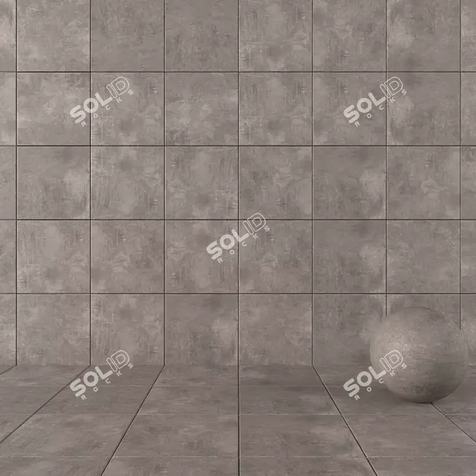 Ares Brown Concrete Wall Tiles 3D model image 1