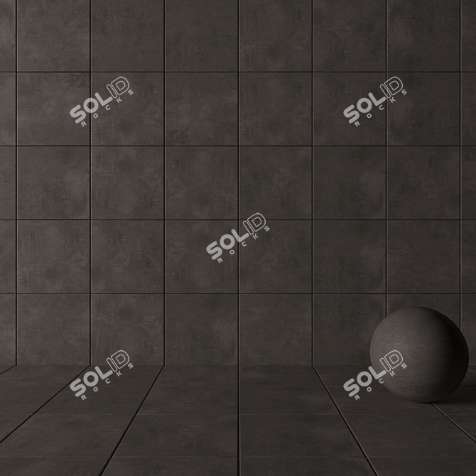 Ares Brown Concrete Wall Tiles 3D model image 3